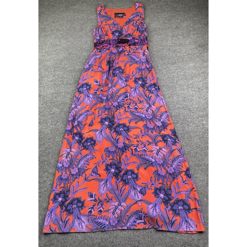 Maeve Maxi Dress Women's 0 Floral Paisley V-Neck Sleeveless Tie Waist - Picture 2 of 8